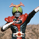 Kamen Rider Stronger flexing for the camera.